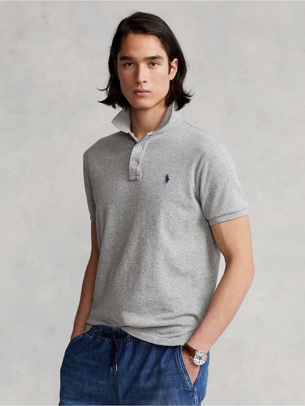 Polo Ralph Lauren Men’s Gray Short Sleeve Soft Polo Shirt, Size Large